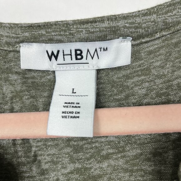 2/$30 Outlet WHBM Notch-Neck Ruffle-Sleeve Tee Large Gray #8835 - Picture 6 of 11